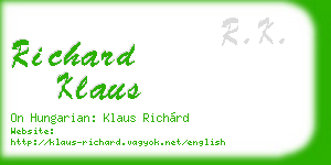 richard klaus business card